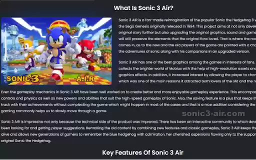 Sonic 3 AIR [Latest Version]  from Chrome web store to be run with OffiDocs Chromium online
